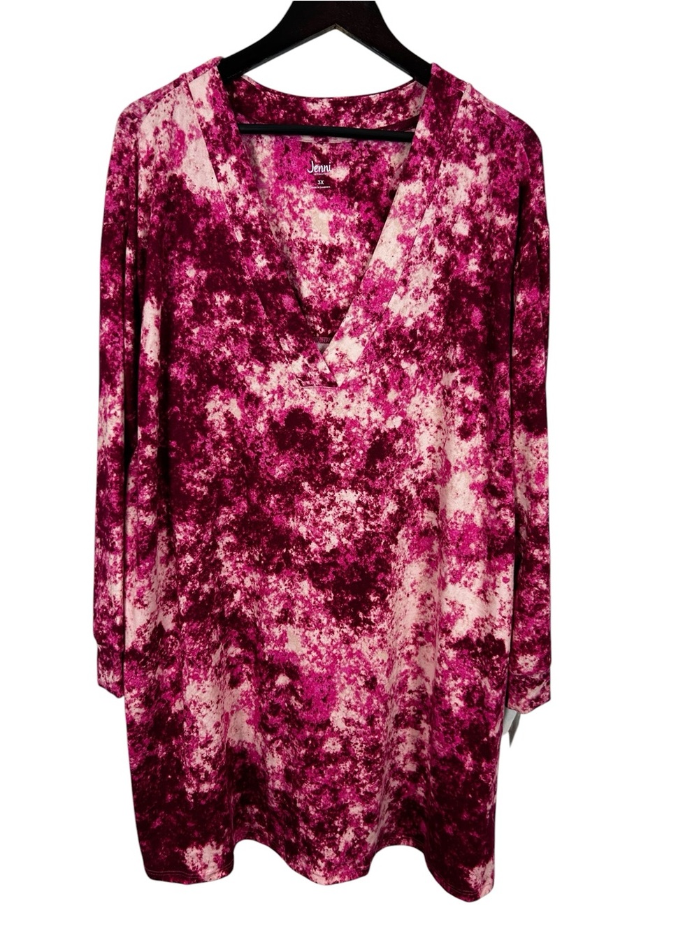 Jenni Plus Size Sleepshirt Pink Tie-dye Women's Size 3X